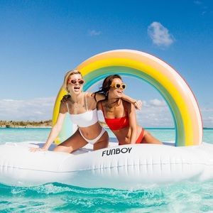 FUN BOY Inflatable Rainbow Daybed Pool Raft & Float